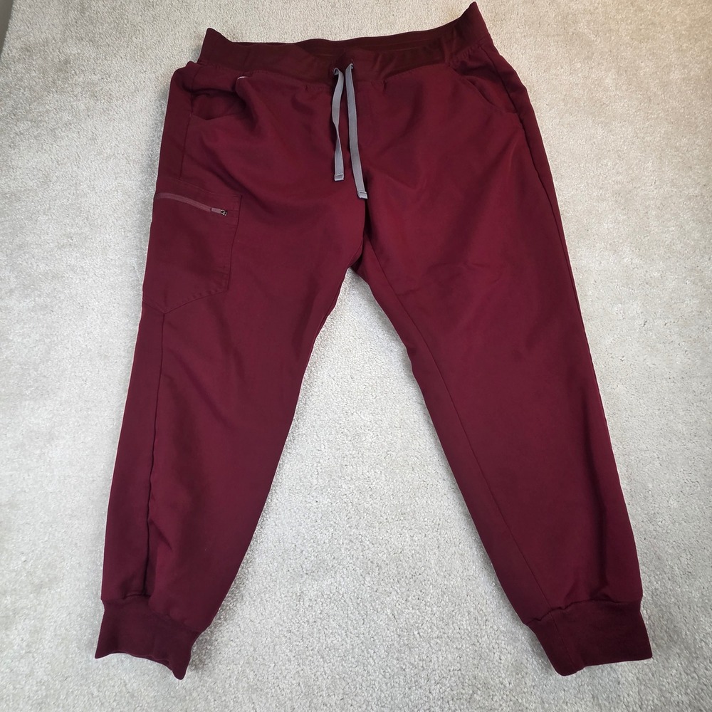 Figs Zamora Joggers Burgundy Women's Size LP Scrub Pants